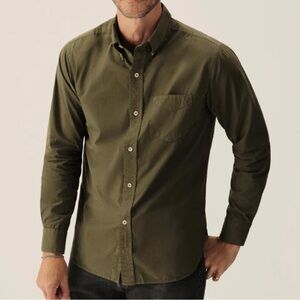 Men's Buck Mason SKYLINE POPLIN ONE POCKET BD SHIRT Green Button-Up Shirt